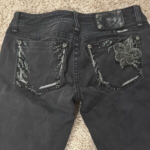 Miss Me Embellished Bling Black Jeans